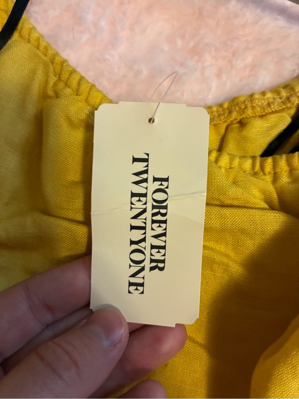 Forever 21 Yellow Ruffle Off-Shoulder Mini Dress - Picture 2 of 2